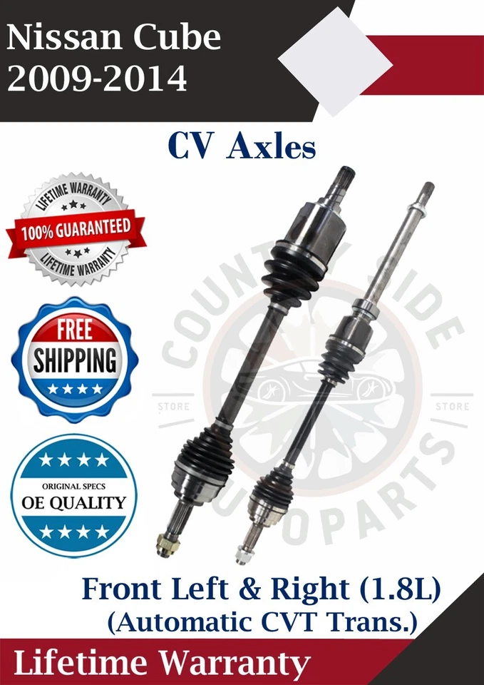 New OE Front CV Axles For 2009-2014 Nissan Cube 1.8L Automatic CVT Transmission - Image 1 of 4
