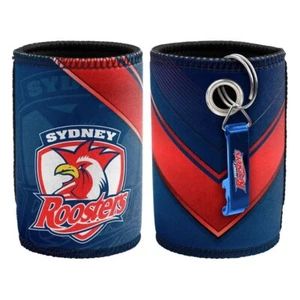 127250 SYDNEY ROOSTERS NRL TEAM CAN COOLER STUBBY HOLDER WITH BOTTLE OPENER - Picture 1 of 1