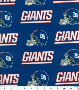 NFL NEW YORK GIANTS FOOTBALL - HELMET 100% Cotton Fabric 1/4 yd, 9" x 58" - Picture 1 of 1