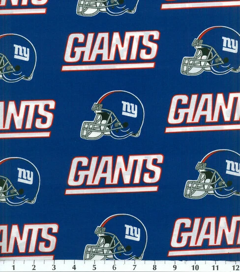NFL NEW YORK GIANTS FOOTBALL - HELMET 100% Cotton Fabric 1/4 yd, 9" x 58" - Image 1 of 1