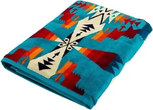 Pendleton Towel Blanket TUCSON Turquoise Oversized 102×178cm Cotton New - Picture 1 of 6