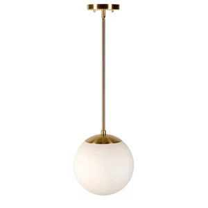 Forte Lighting Selene 1 Light 17" Mini Pendant, Gold/Satin Opal - 2747-01-12 - Picture 1 of 1