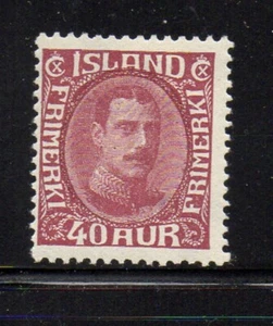 Iceland Sc 184 1931 40 aur claret Christian X stamp mint - Picture 1 of 1