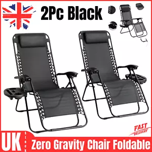 Beach Chair Zero Gravity Adjustable Chair Heavy Duty Outdoor Folding Sun Lounger - Picture 1 of 13