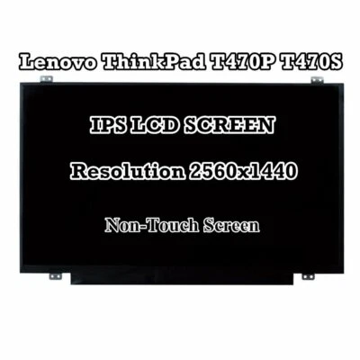 Lenovo ThinkPad T470P T470S 01HW908 14" WQHD IPS LCD Screen Non-touch 2560x1440 - Image 1 of 4