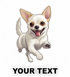 Set of 2 Chihuahua Dog Decal Stickers with Free Custom Text - Foto 1 di 5