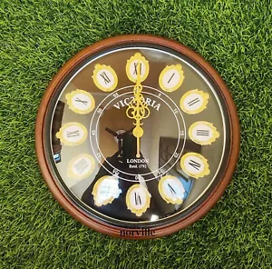 Antique Wall Clock Wooden Large Home Round Living Room Analog Clock Wall Decor - Picture 1 of 4