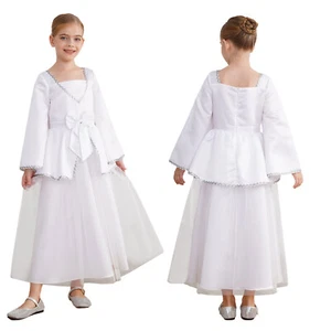 Girls Costume God Dress Peplum Angel Cosplay Party Gown Stage Performance Satin - Picture 1 of 23