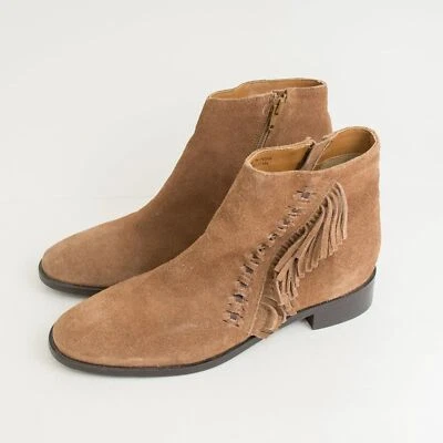Коричневые замшевые ботильоны Topshop с бахромой размер 40 ЕС/9,5 США - Изображение 1 из 4
