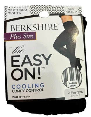 Berkshire The Easy On Comfy Control Textured Vert Stripe Tights Plus SZ 1X/2X - Image 1 of 4