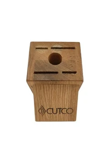 Cutco Essentials 5 Slot Honey Oak Knife Block - EUC Five - Picture 1 of 7
