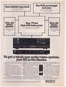 Original 1986 SONY Audio/Video System Vintage Print Ad - Picture 1 of 1
