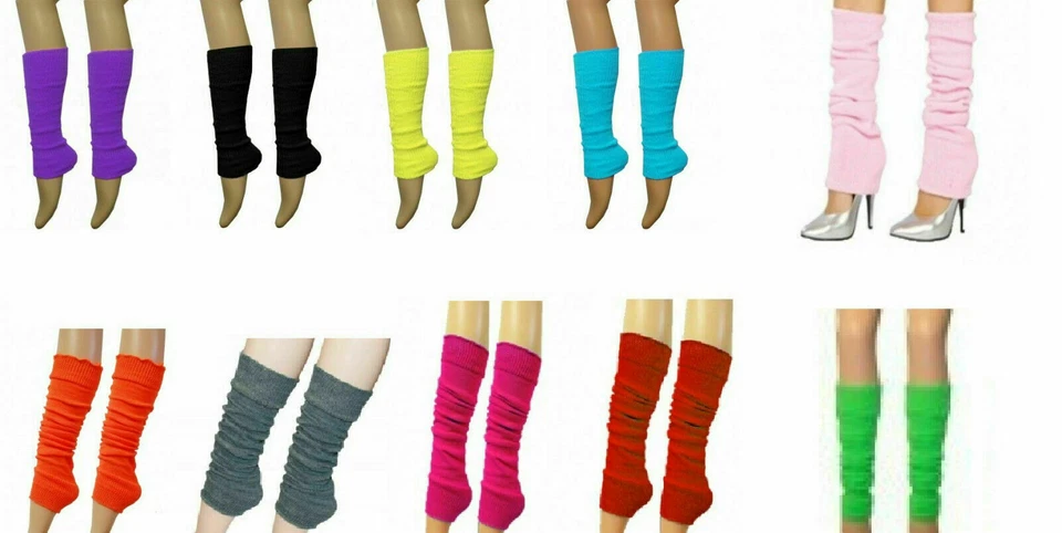 Ladies Leg Warmers girls Neon 80s Plain Colours Tutu Leg Warmers many teens - Image 1 of 1