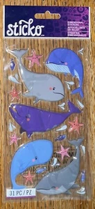 Adesivi Sticko Balene Gonfie Mare Oceano Animali Creatura Stella Pesce Carta Scrapbook - Foto 1 di 7