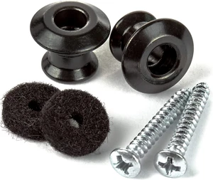 Jim Dunlop Straplok Dual Design Strap Button Set-Black-2/Set (2PSLS033BK) - Picture 1 of 12