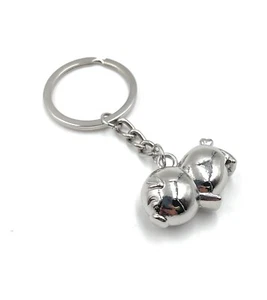 Pig Glücklich Lucky Charm Silver Key Ring Pendant - Picture 1 of 3