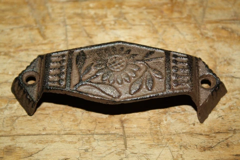 12 Cast Iron Antique Victorian Style OVAL Drawer Pull, Barn Handle, Door Handles Cover