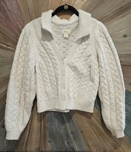 Cárdigan Maeve by Anthropologie Reloj de Arena Tejido con Cuello, Marfil, Mediano  - Imagen 1 de 9