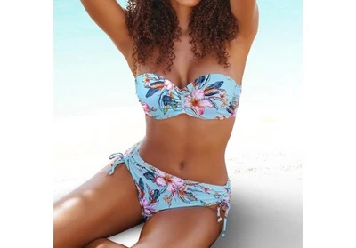 Marken Damen Bandeau-Bikini-Top Oberteil Bademode hellblau Gr. 40 (Cup-B) NEU - Bild 1 von 2