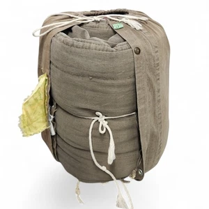 Vintage Sleeping Bag 1940s 1950s Canvas Specialty Brand CS Canvas Bed Roll Green - Picture 1 of 7