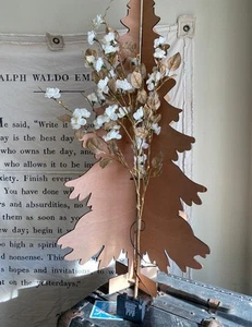 Bethlehem Lights White Roses & Metallic Leaves Sprig Timer New Floral Christmas - Picture 1 of 5