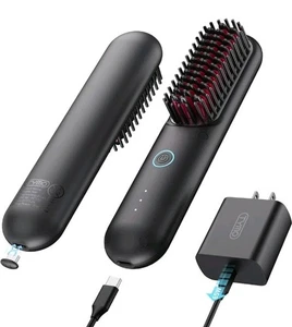 Brand New! TYMO Porta Pro Wireless Hair Straightening Brush - Black - Picture 1 of 4
