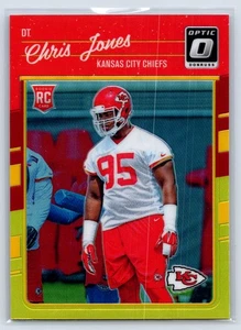 2016 Donruss Optic Chris Jones rot und gelb Rookie Karte Chiefs Farbübereinstimmung - Bild 1 von 2