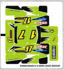 LEGO STICKER SHEET 8119 THUNDER RACER From Set New & Genuine