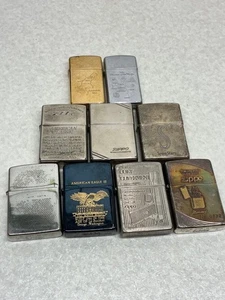 Juego de 9 encendedores ZIPPO vintage años 90 - Imagen 1 de 9