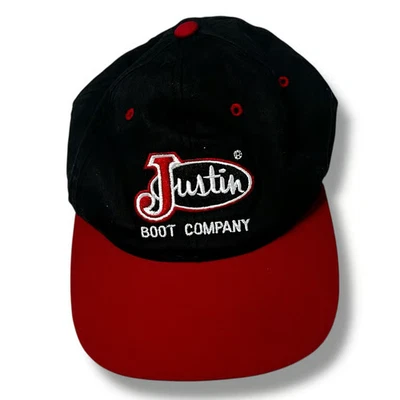 Gorra de béisbol Justin Boot Company negra roja para niños con cierre a presión B Foto 1 de 4
