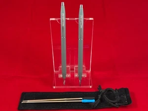 CROSS CLASSIC CENTURY SATIN GRAY BALLPOINT PEN & 0.9mm MECH PENCIL #3502 #3503 - Picture 1 of 10