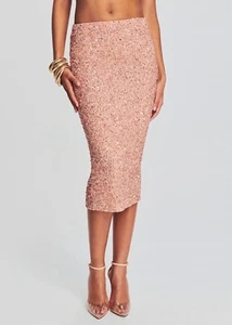 Retrofete Lowe Rock mit Paillettenverzierung in Dusty Peach - Bild 1 von 6