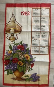 Vintage 1983 Linen Calendar Tea Towel - Bild 1 von 1