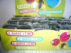 LIQUIDACION LOTE CAJA 24 GAFAS LECTURA PLEGABLES + FUNDA 6 DE CADA +1+1.5+2+2,5 - Imagen 1 de 7