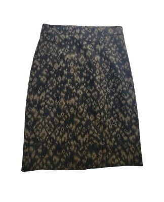 Falda lápiz Tahari estampado de leopardo cremallera trasera talla 4 Foto 1 de 4