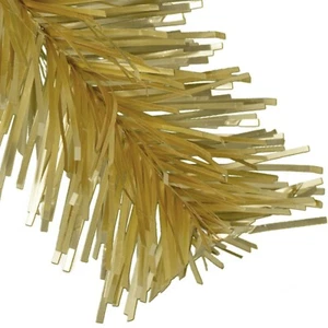 30FT Antique Gold Tinsel Garland 3IN Width Fringe Foil Christmas Decor Vinyl - Picture 1 of 6