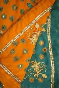 Pure Silk Saree Indian Vintage Sari Georgette Chinon Printed Fabric PGS1230 - Picture 1 of 6