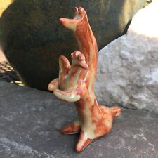 Russian clay toy Ceramic glazed Animals Sculpture Fox Russian souvenir