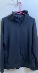 Women "Mondetta" black zip up long sleeve fleece jacket. Size L. Pre. Owed - Picture 1 of 2