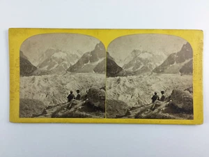 Stereoview Photo W England Alpine Club The Sea Of Ice Chamonix Glacier France - Foto 1 di 7