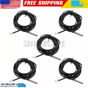 5PCS NTC Temperature Sensor Waterproof Probe Cable 2meters Wire 10K 1% 3950 US - Picture 1 of 14