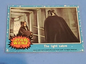 1977 STAR WARS - The Light Sabre - Topps Series 1 (Blue) #45 Darth Vader Obi-Wan - Picture 1 of 2