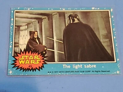 1977 STAR WARS - The Light Sabre - Topps Series 1 (Blue) #45 Darth Vader Obi-Wan - Image 1 of 2