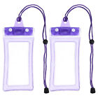 2pcs Waterproof Mobile Phone Pouch, Underwater Phone Case Bag, Purple