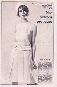 PATRON DE COUTURE "Modes de Paris" un 2 pièces en jersey blanc taille 42 44 46 - Picture 1 of 1