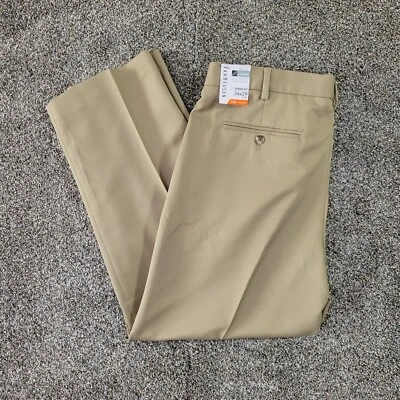 Pantalones de Viajero Van Heusen Para Hombres 36x29 Caqui Tostado Marrón Vestido Plano Calce Clásico Nuevos con Etiquetas Foto 1 de 4