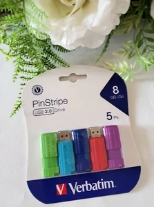 Verbatim PinStripe 8GB USB 2.0 Flash Drive mehrfarbig 5er-Pack Windows Betriebssystem - Bild 1 von 4