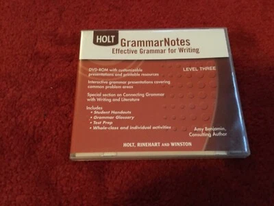Holt Grammar Notes Effective Grammar for Writing Level Three (DVD-ROM)! Great! - Image 1 of 4