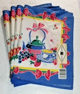 Placemats Teapot Cup & Fruit Set of 4  Classic Design New Tags Wilton Court - Picture 1 of 5