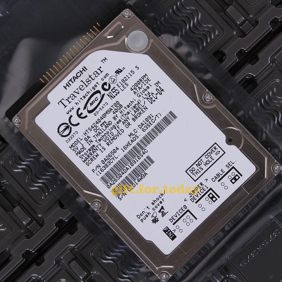 HITACHI 40 GB 4200 RPM IDE PATA 2.5" (HTS424040M9AT00) Internal Hard Drive HDD  - Image 1 of 1